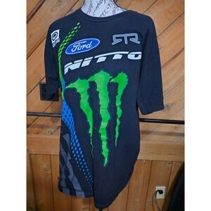 Ecko Unltd Vaughn Gittin Jr Monster Energy Ford Racing T-Shirt Mens Large Black